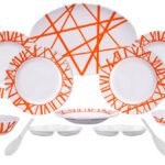 طقم عشاء ميلامين الشريف لون برتقالي