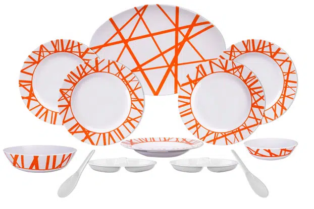 طقم عشاء ميلامين الشريف لون برتقالي