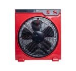 مروحة مكتب بوكس فرست، 12 بوصة، 3 سرعات مع تايمر - أحمر