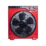 مروحة مكتب بوكس فرست، 12 بوصة، 3 سرعات مع تايمر - أحمر