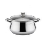 حلة زهران كلاسيك ستانلس ستيل (Zahran Classic) - مقاس 22 سم بغطاء زجاجي