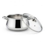 حلة زهران كلاسيك ستانلس ستيل (Zahran Classic) - مقاس 22 سم بغطاء زجاجي