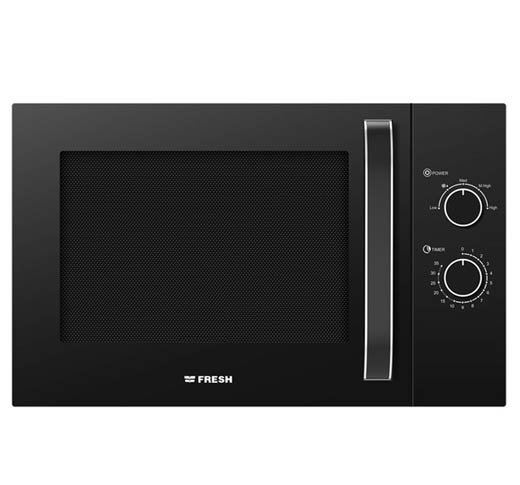 ميكروويف فريش سعة 25 لتر - تصميم عصري أسود - تحكم يدوي دقيق
