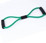 استيك مقاومة مطاطي شكل حرف 8 (Figure 8) – لون أخضر (مقاومة خفيفة) لتمارين الرشاقة والتأهيل