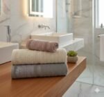 طقم فوط الميراج مطرز - 3 قطع - قطن 100% - تصميمات عصرية وألوان جذابة