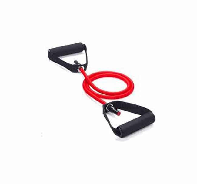 حبل مقاومة مطاطي طويل مع مقبضين مزدوجين