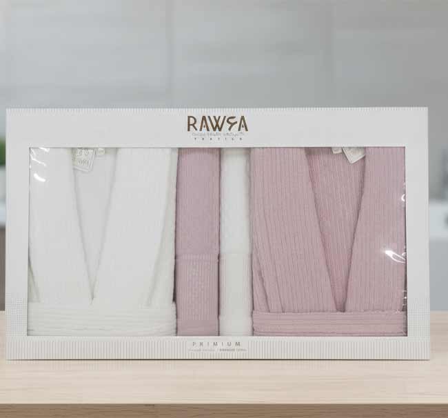 طقم برنس "روعة" (Raw3a) العائلي مقلم كلاسيكي