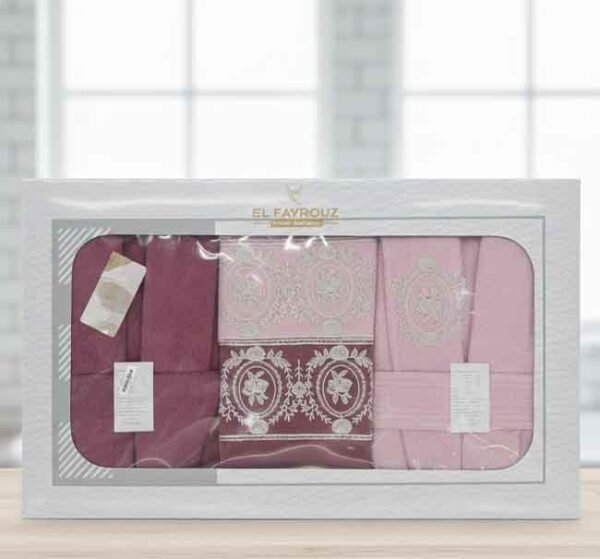 طقم برنس "فيروز نيللي العائلي مطرز