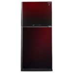 ثلاجة شارب انفرتر نوفروست 480 لتر - موديل SJ-GV63G-RD - باب زجاجي أحمر ملكي - تكنولوجيا بلازما كلاستر