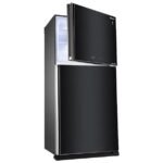 ثلاجة شارب نوفروست - سعة 450 لتر - باب زجاج أسود - تكنولوجيا البلازما كلاستر - موديل SJ-GV58G-BK