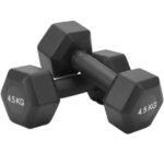 زوج دمبلز (2 قطعة) مغطى بـ PVC - وزن 4.5 كجم