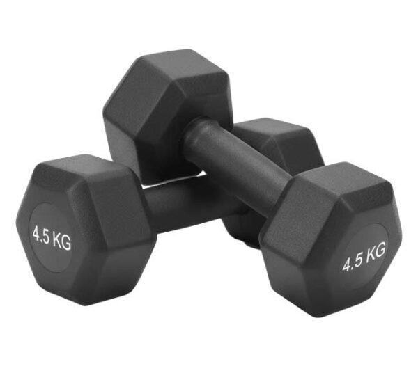 زوج دمبلز (2 قطعة) مغطى بـ PVC - وزن 4.5 كجم