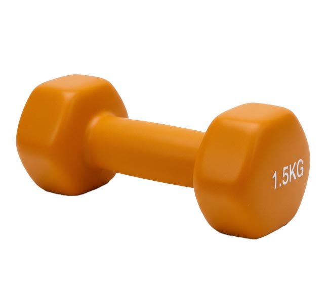 دمبل فينيل سداسي (Vinyl Dumbbell) وزن 1.5 كجم - تصميم مريح وألوان جذابة