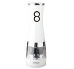 مطحنة التوابل والقهوة الكهربائية من إديسون – تصميم عصري انسيابي باللون الأبيض والكروم