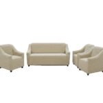 طقم كسوة انتريه أبو مازن جاكار كريب - 4 قطع (كنبة + 3 كراسي) - خامة ليكرا مطاطية