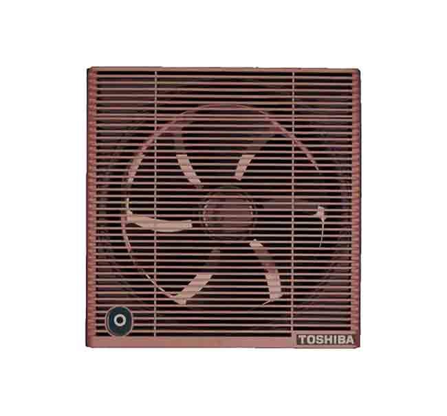 شفاط توشيبا مقاس 25 × 25 سم بمروحة وشبكة حماية - أبيض × بيج - موديل VRH25S1N