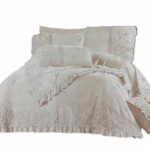 طقم سرير زهرة (Zahra Home Collection) موديل B114 - قطن 100% مطرز بالجوبير الفاخر