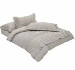 طقم سرير زهرة (Zahra Home Collection) موديل B114 - قطن 100% مطرز بالجوبير الفاخر