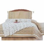 طقم ملاية سرير قطن هاوس (موديل ندى) - 5 قطع مقاس كبير - قطن 100% مطرز