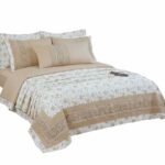 طقم ملاية سرير قطن هاوس (موديل ندى) - 5 قطع مقاس كبير - قطن 100% مطرز