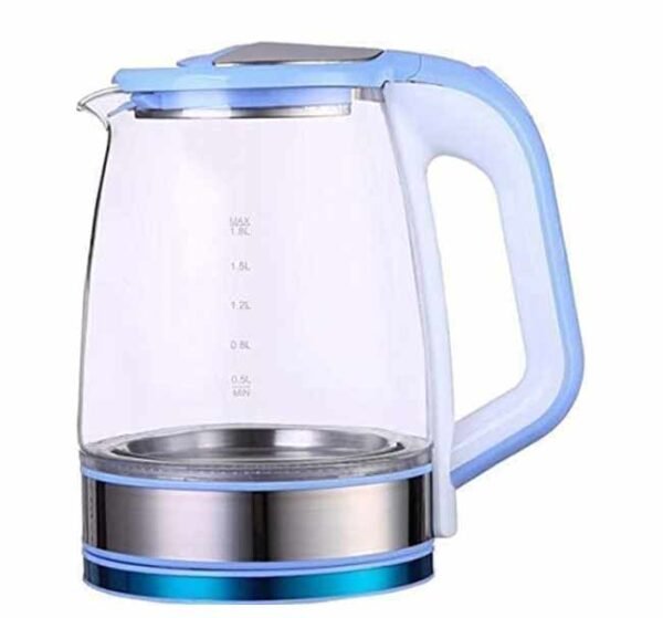 غلاية مياه بايركس (First) - سعة جامبو 2.5 لتر - إضاءة LED زرقاء وتصميم زجاجي فاخر