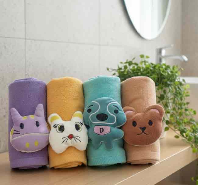 علبة فوط أطفال الجيوشي نيو كيدز (4 قطع) - قطن 100% - أشكال مجسمة وألوان مبهجة