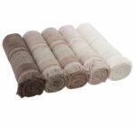 طقم فوط الفايد قطن 100% - 4 قطع - تدرج ألوان البني والكافيه - علبة هدايا ملكية