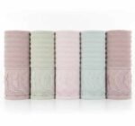 طقم فوط الميراج مطرز فائق الجودة - 5 قطع - قطن 100% - موديلات عرائس ملكية