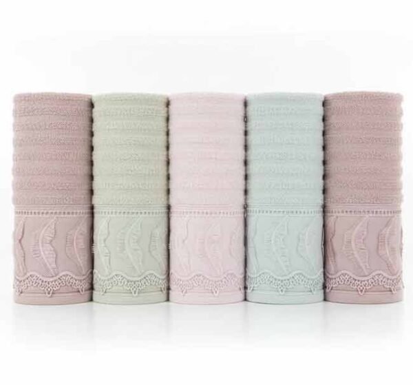 طقم فوط الميراج مطرز فائق الجودة - 5 قطع - قطن 100% - موديلات عرائس ملكية