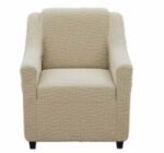 ⁦طقم كسوة انتريه أبو مازن جاكار كريب - 4 قطع (كنبة + 3 كراسي) - خامة ليكرا مطاطية⁩ - الصورة ⁦2⁩