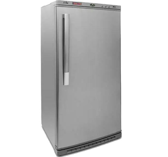 ديب فريزر كريازي رأسي 6 درج - نوفروست - موديل E250N6/3 - لون ميتاليك - شاشة ديجيتال