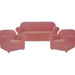 طقم كسوة انتريه لا دانتيلا انتركروبس - 4 قطع (كنبة + 3 كراسي) - خامة مطاطية فاخرة بنقشة بارزة