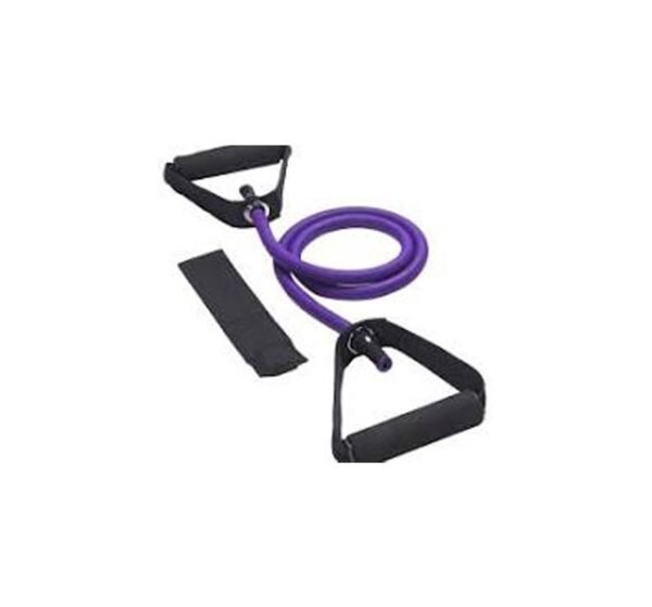 حبل مقاومة مطاطي طويل بمقبضين – لون موف