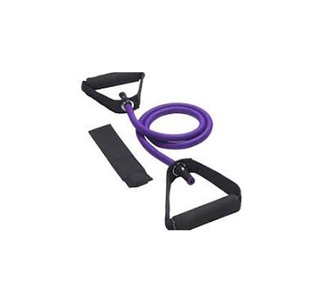 حبل مقاومة مطاطي طويل بمقبضين – لون موف