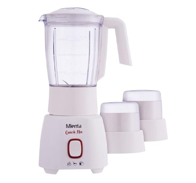 خلاط ميانتا أبيض - قوة 400 وات - سعة 1.5 لتر مع 2 مطحنة