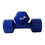 زوج دمبلز PVC وزن 5 كيلو - القوة القصوى لنحت العضلات والتمارين الشاقة