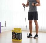 حبل مقاومة أزرق (TPE) بمقبضين