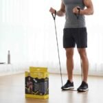 حبل مقاومة أزرق (TPE) بمقبضين