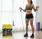 أستيك مقاومة أسود (TPE) بمقبضين