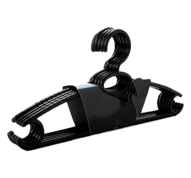 طقم شماعات ملابس جراند "Grand" بلاستيك مقوى – طقم 4 قطع – أسود