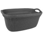 ⁦سبت غسيل "بالم" بيضاوي كبير بتصميم راتان راقي⁩ - الصورة ⁦3⁩